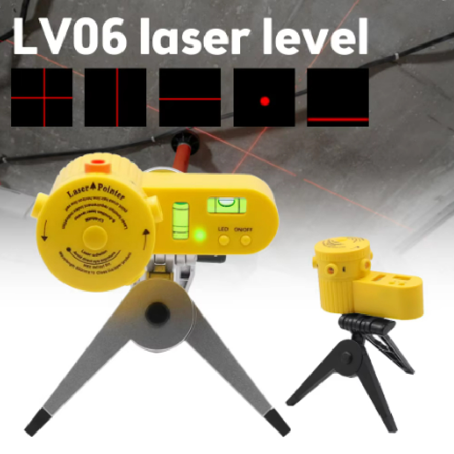 Industrial Laser Pointer - Laser-Nivelliergerät, multifunktional, 4-in-1, Haushalts-Nivellierlineal, Messlaserlineal mit