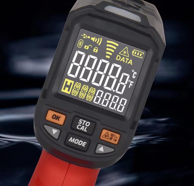Industrial Laser Thermometer Gun - Industrielles Hochtemperatur-Infrarotthermometer, berührungsloses digitales Laser-IR-Temperaturmessgerät, elektronisches