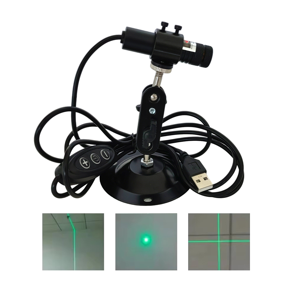 Industrial Laser Pointer - USB-Lasermodul mit grünem Punkt/Linie/Kreuz, 50mW 100mW