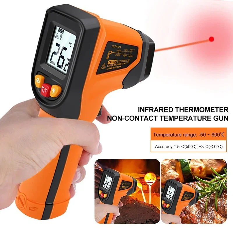 Industrial Laser Thermometer Gun - T400 T600 Digitales Infrarot-Thermometer -50~600 ℃
