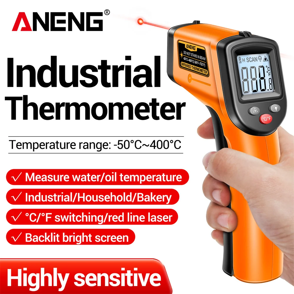 Industrial Laser Thermometer Gun - ANENG TH201 Infrarot-Thermometer Digital -50~400 ℃
