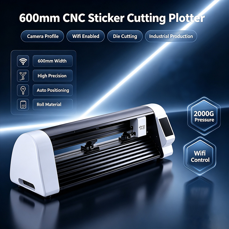 Industrial Laser Cutting Machine - 600mm CNC-Laser-Aufkleber-Schneideplotter, Kamera-Profil-Stanzmaschine, WLAN-fähiger industrieller Produktions-Schneidemaschine