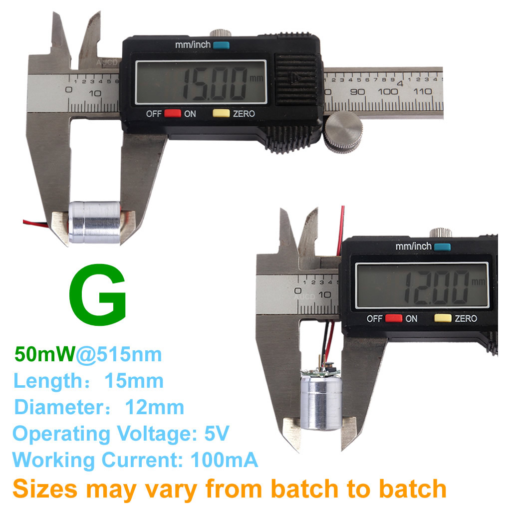 Φ12x15mm DC 5V Rot-100mW Grün- – Industrial Green Laser Bewertung und Preis